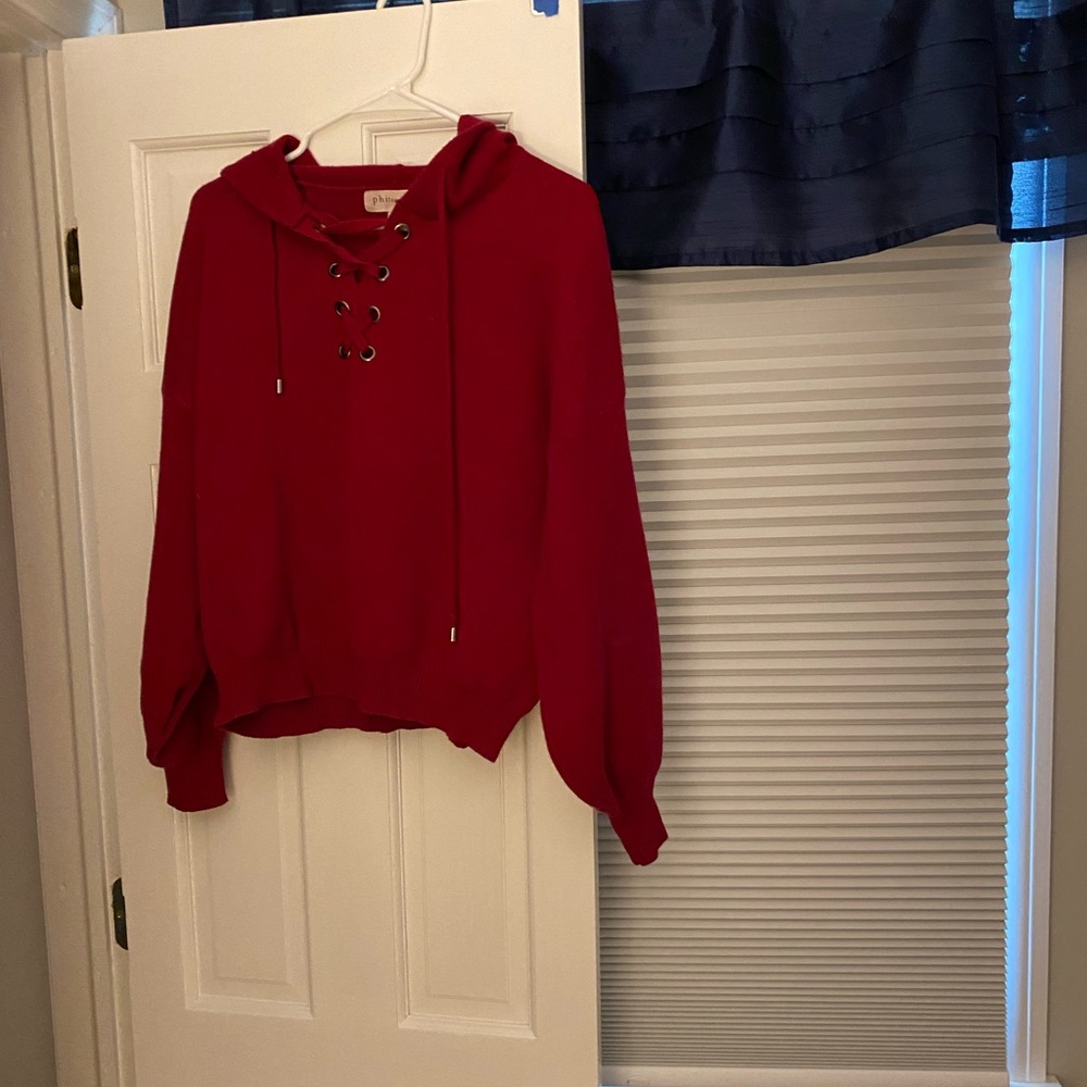 Red pullover sweater